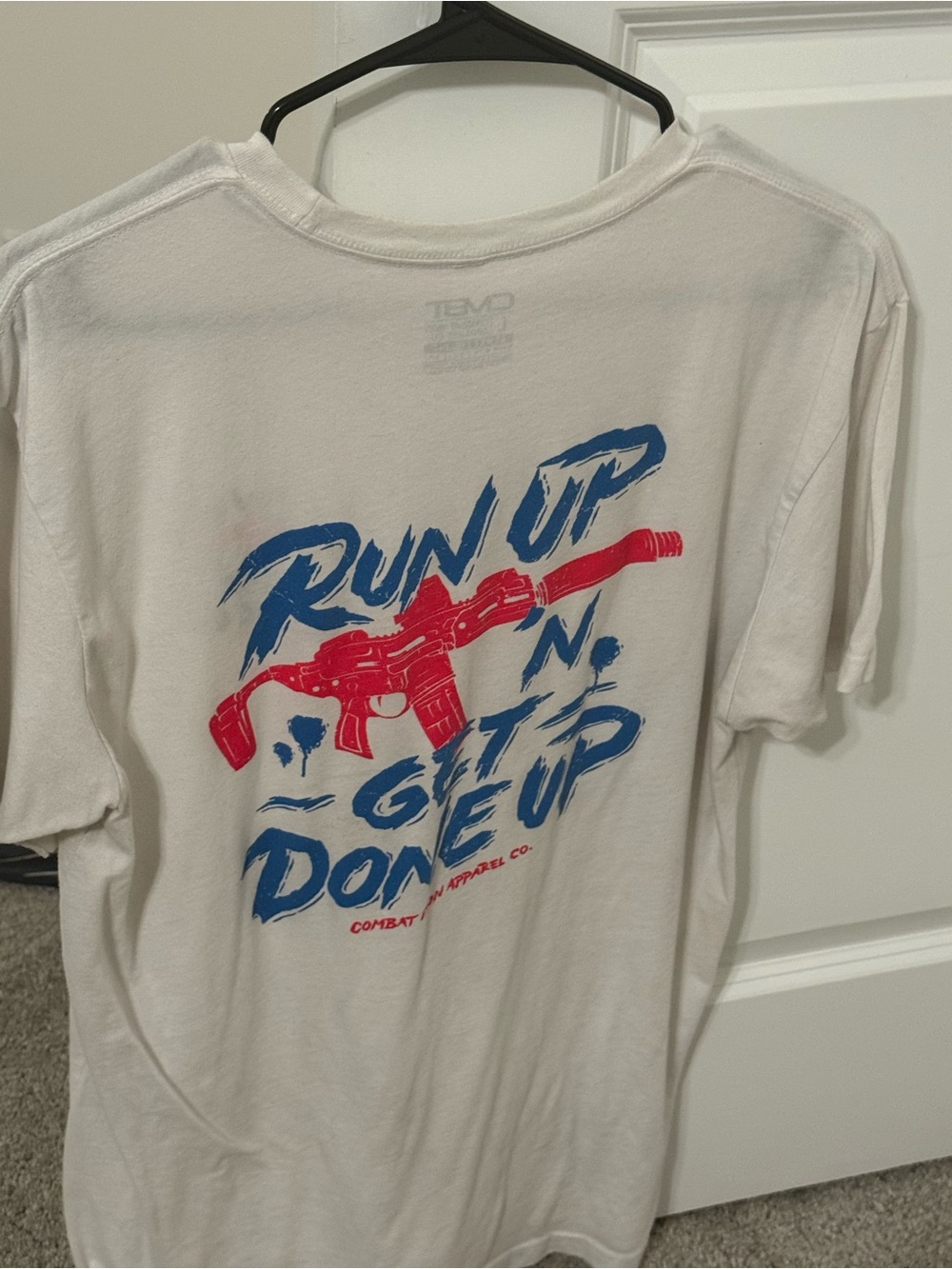 "Run Up N Get Done Up" White Graphic Tee